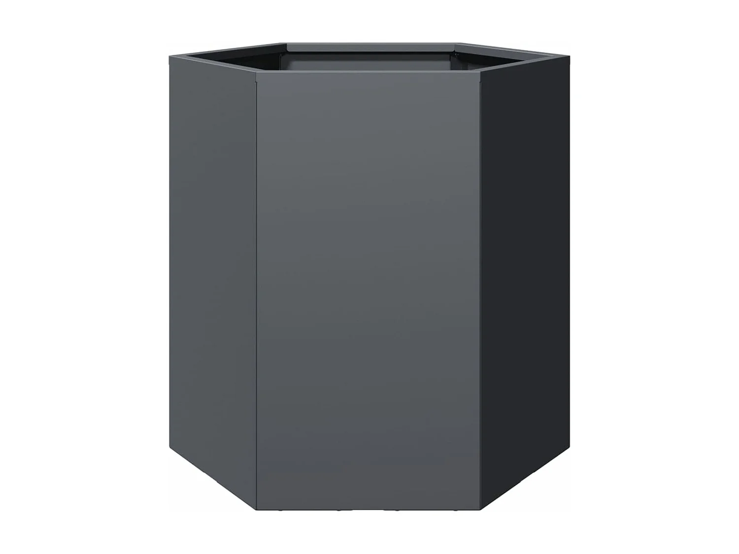 Vaso/floreira jardim 2 pcs hexagonal 46x40x45 cm aço antracite