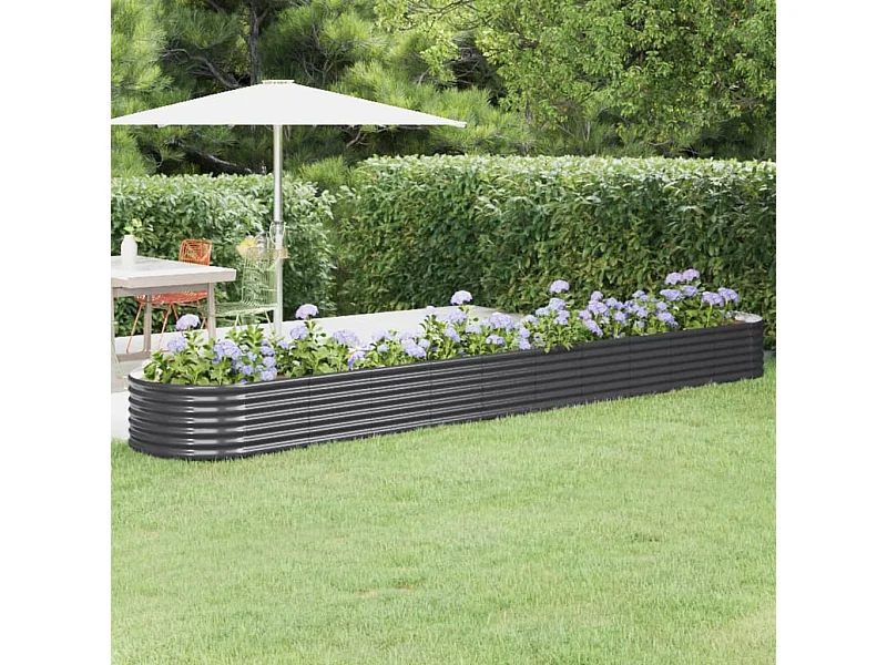 Letto da Giardino in Acciaio a Polvere 440x80x36 cm Antracite