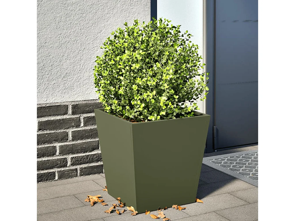 Jardinière vert olive 40x40x40 cm acier