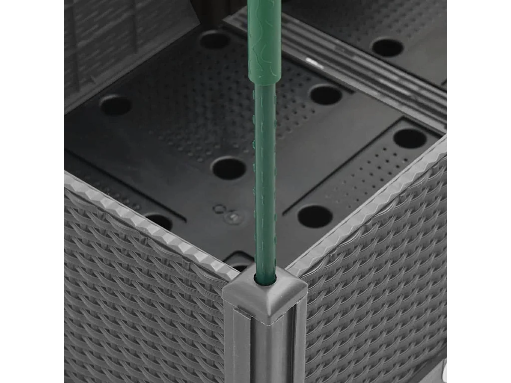 Vaso/floreira jardim c/treliça 120x40x142,5cm PP cinzento-claro