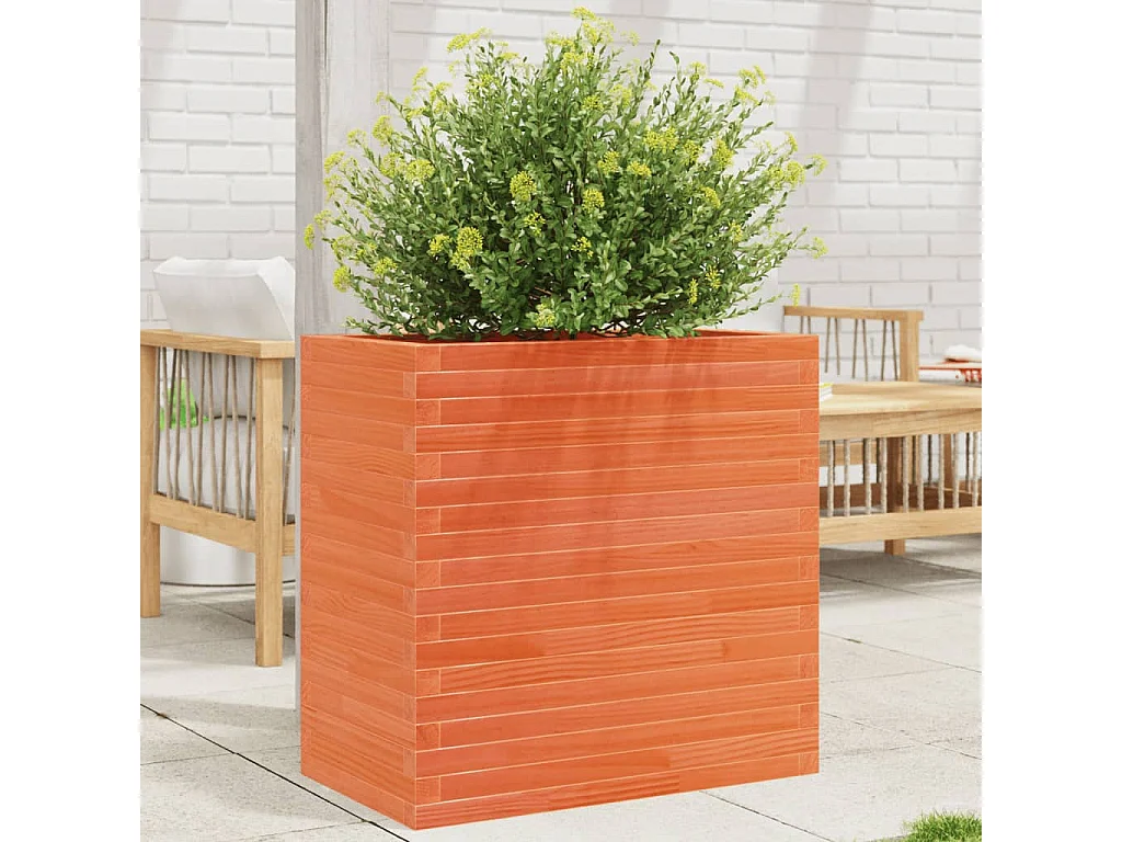 Plantenbak 70x40x68,5 cm massief grenenhout wasbruin
