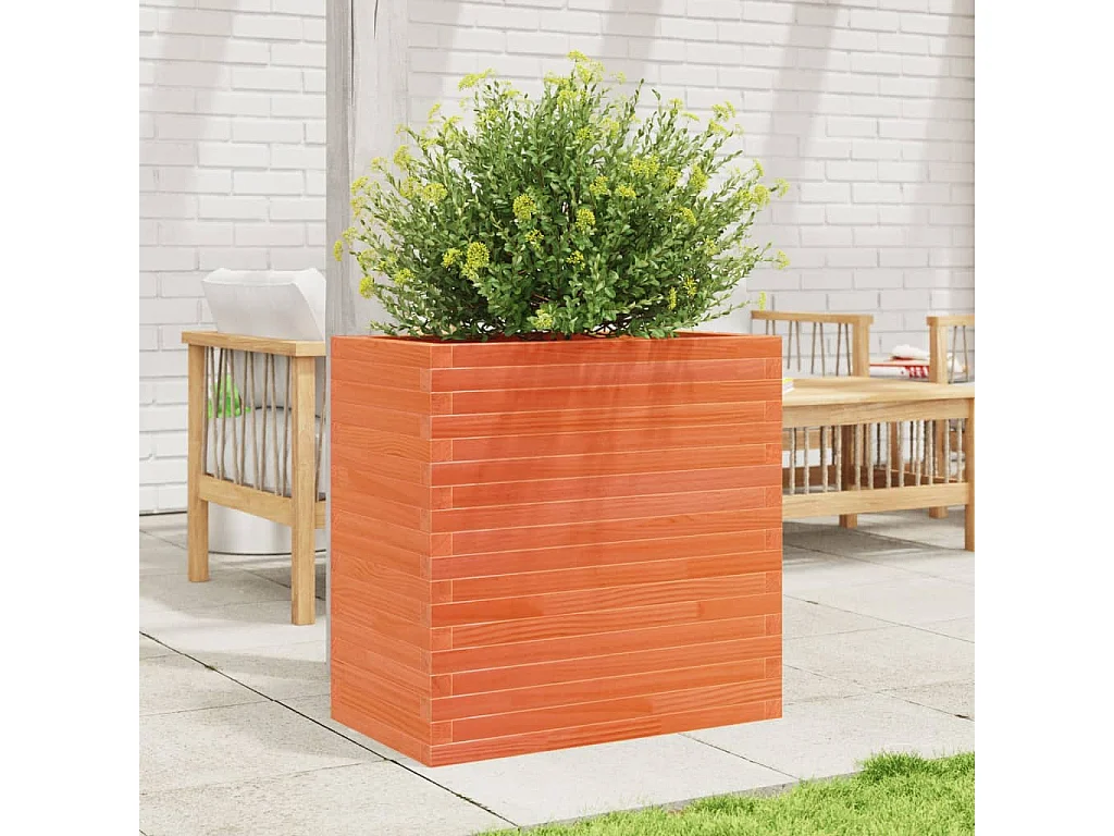 Plantenbak 70x40x68,5 cm massief grenenhout wasbruin