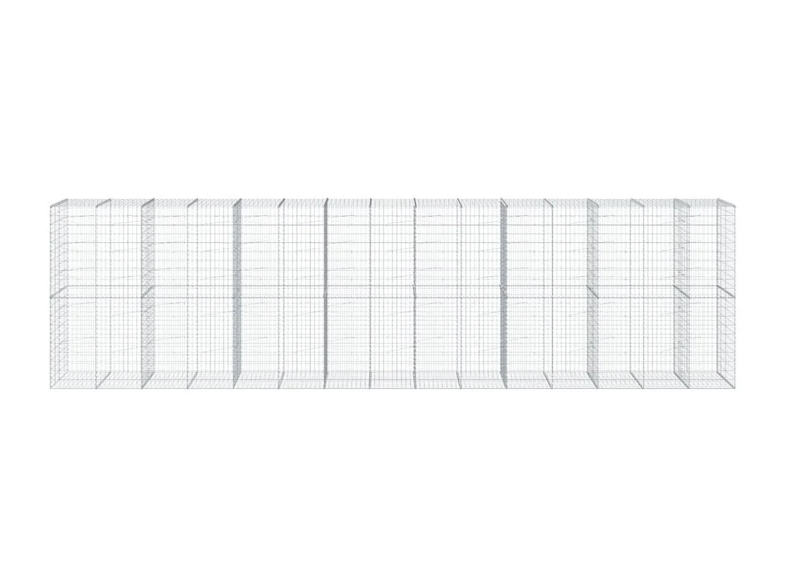 Panier gabion avec couvercle 750x100x200 cm fer galvanisé