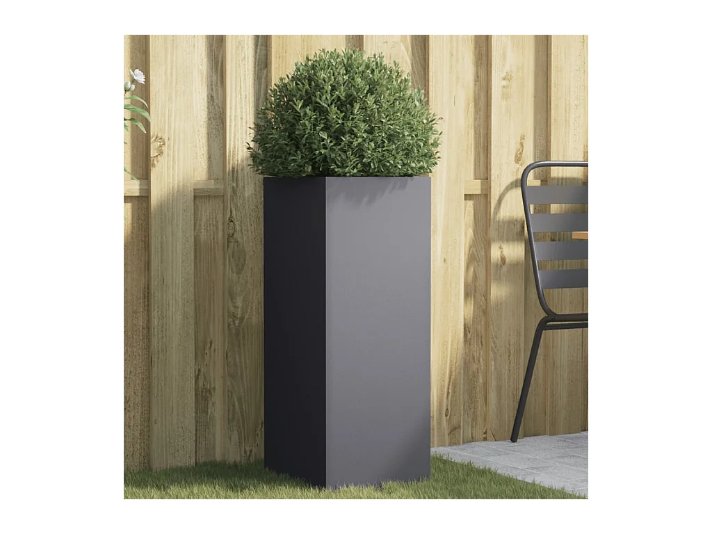 Jardinière anthracite 32x29x75 cm acier