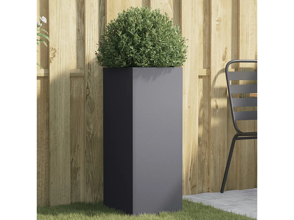 Jardinière anthracite 32x29x75 cm acier