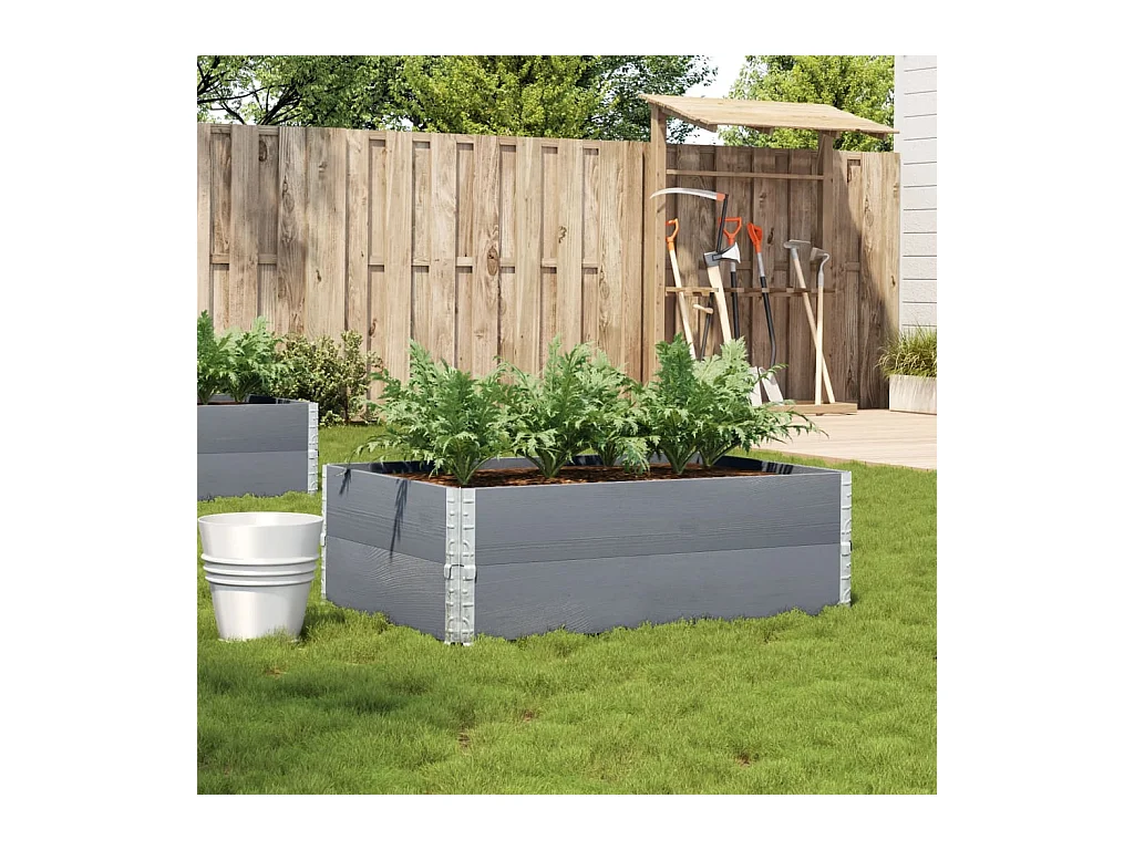Plantenbak 120x80 cm massief grenenhout grijs