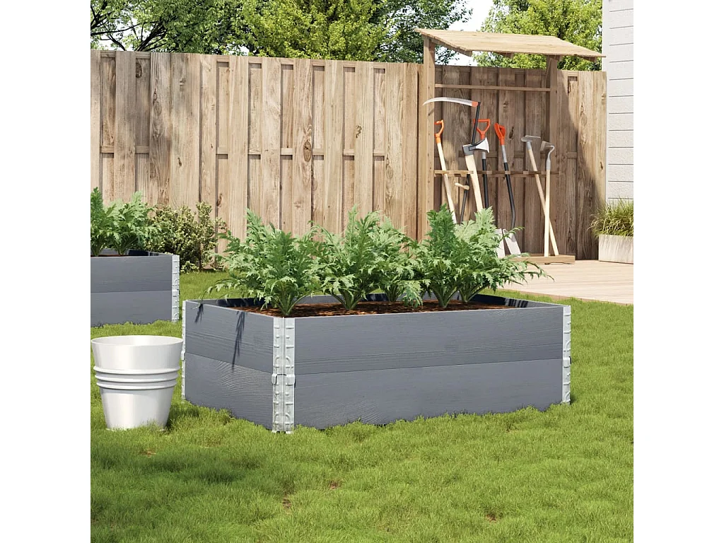 Vaso/floreira para jardim 120x80 cm pinho maciço cinzento