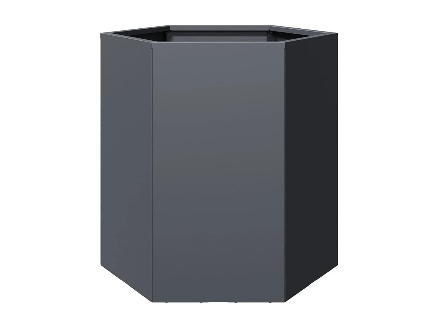 Jardinière anthracite hexagone 46x40x45 cm acier