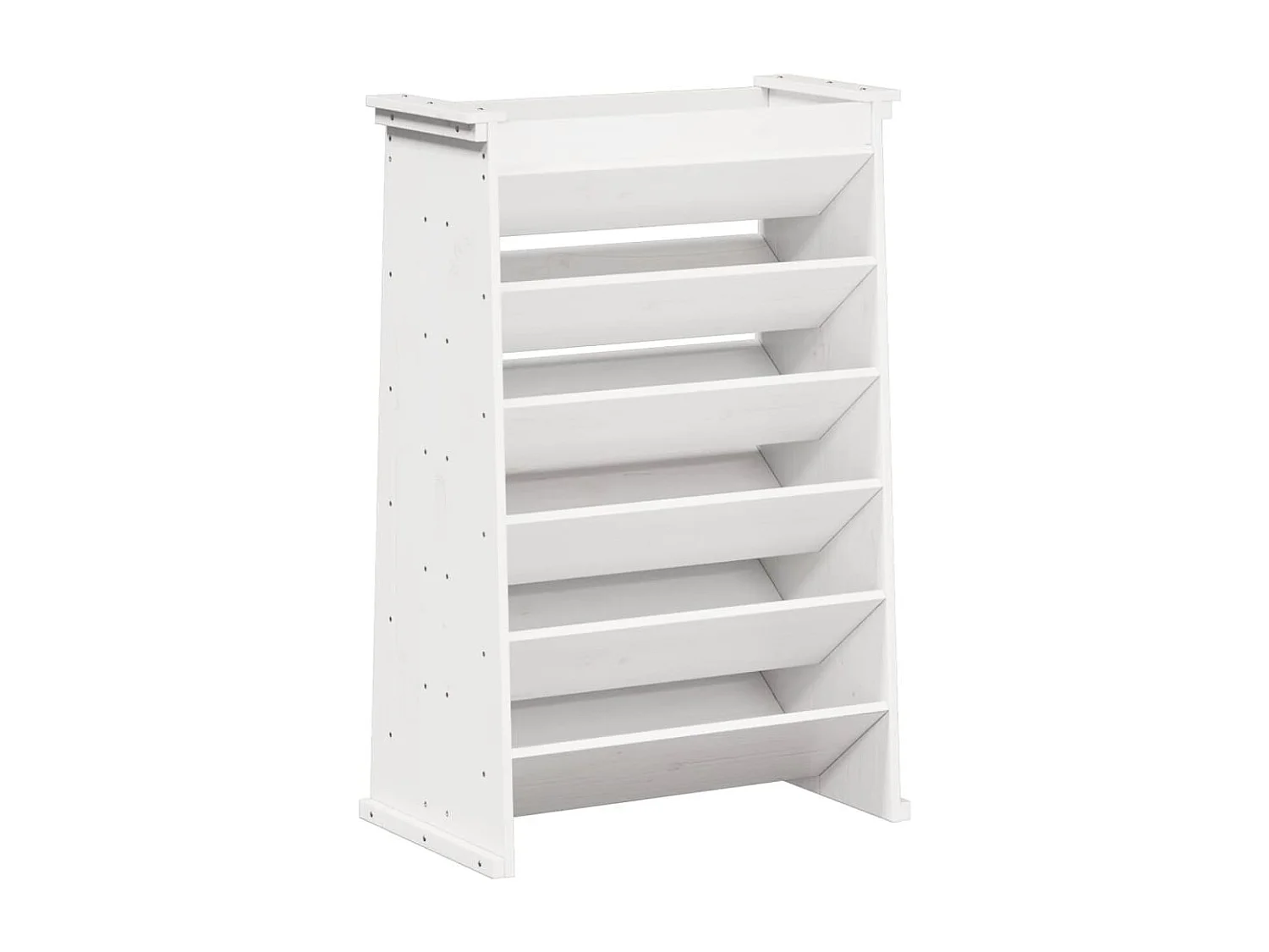 Jardinera hierbas 6 niveles madera maciza blanca 69x40x101,5 cm