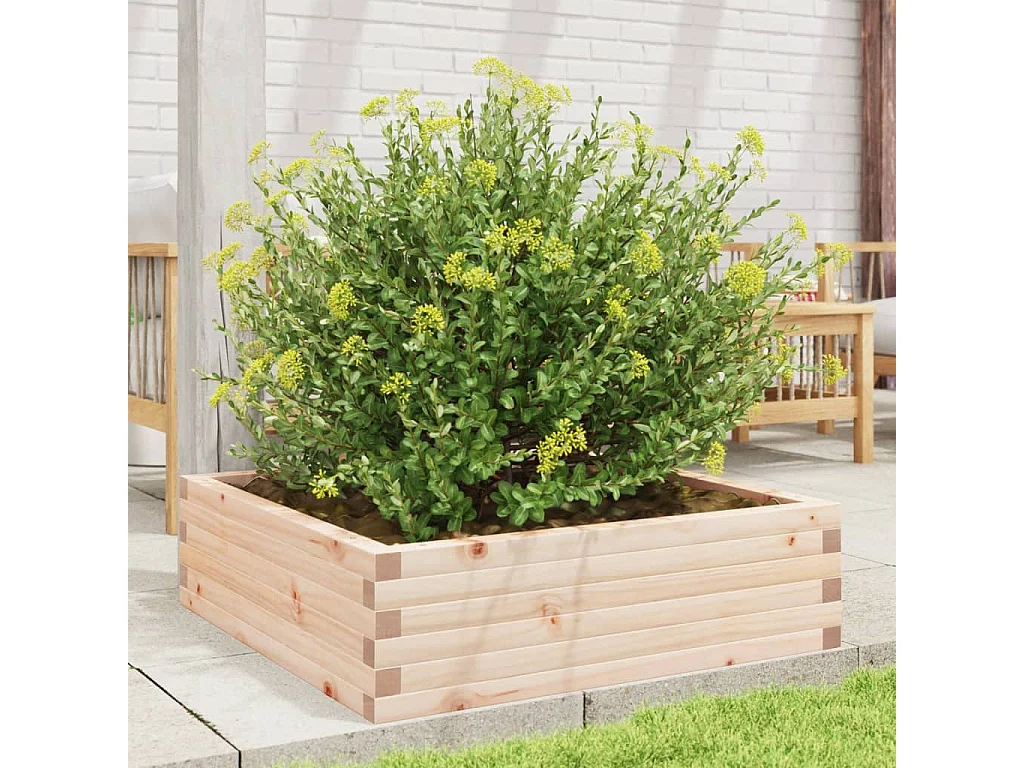 Jardinera de madera maciza de pino 80x80x23 cm