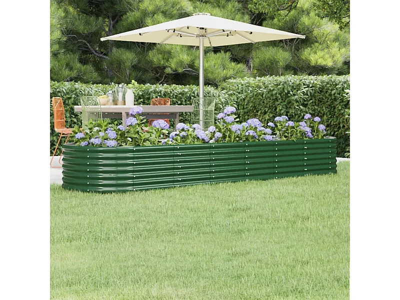 Letto Giardino Acciaio Verniciato a Polvere 296x80x36 cm Verde