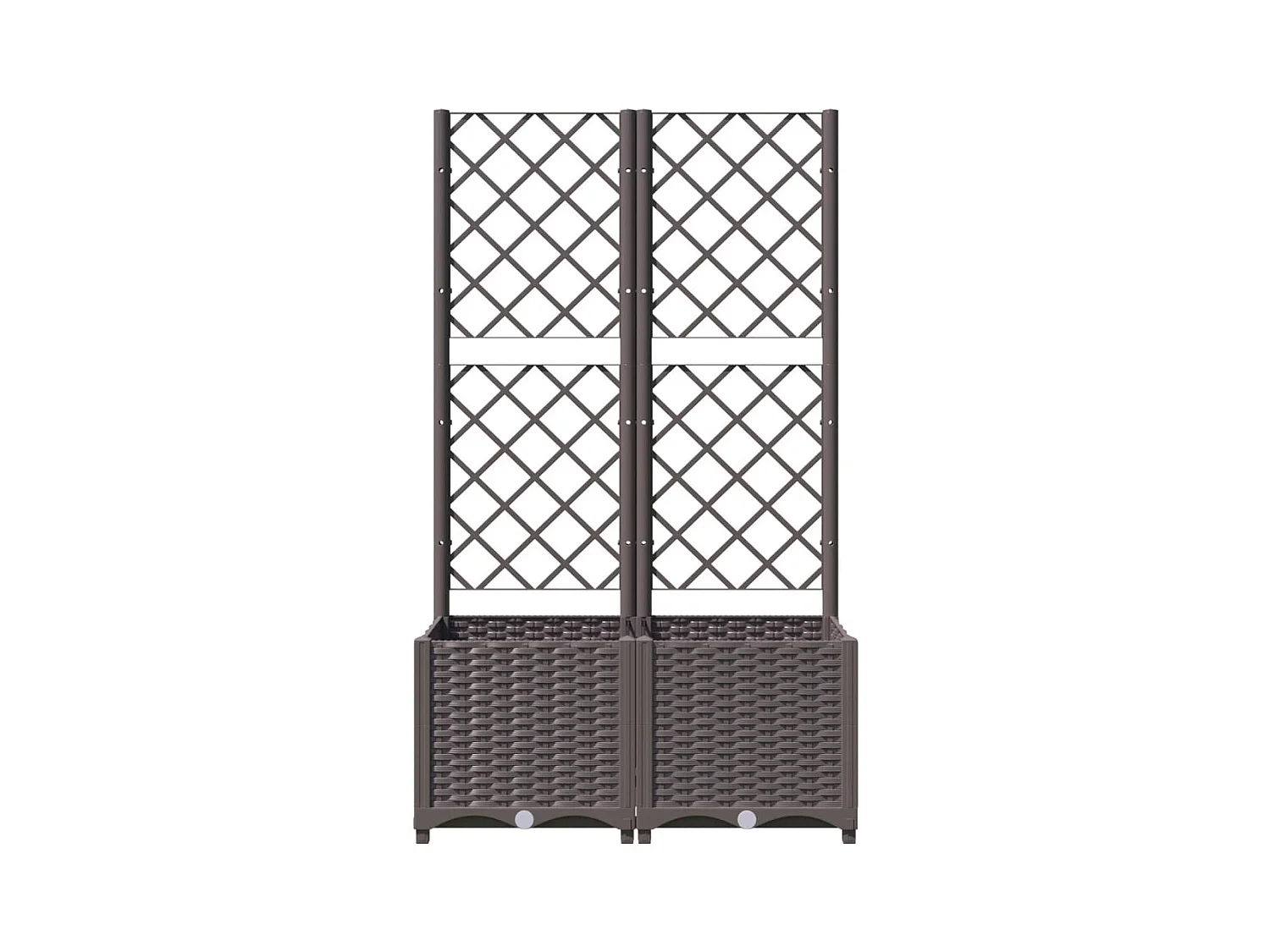 Fioriera da Giardino con Graticcio Marrone 80x40x136 cm in PP