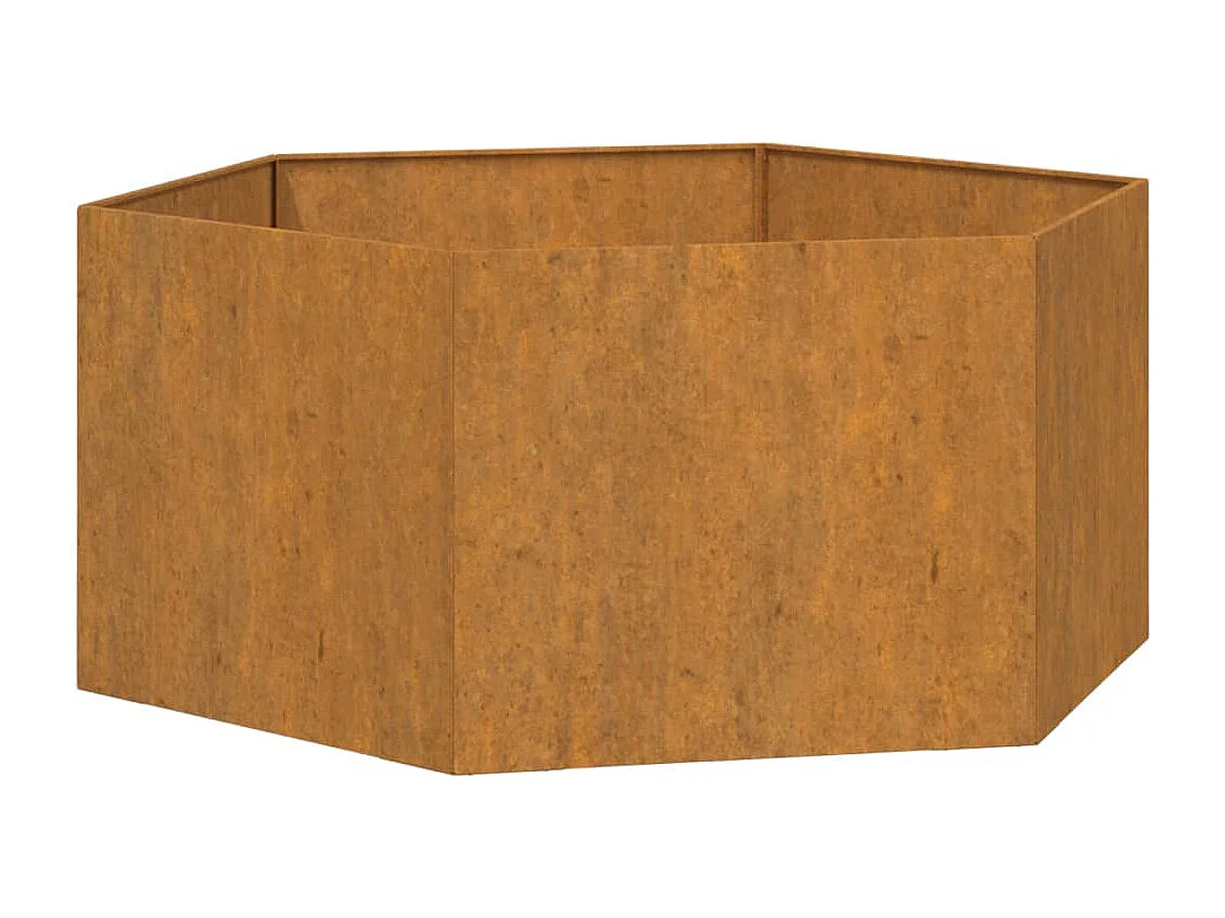 Vaso/floreira 90x90x45 cm aço corten cor enferrujado