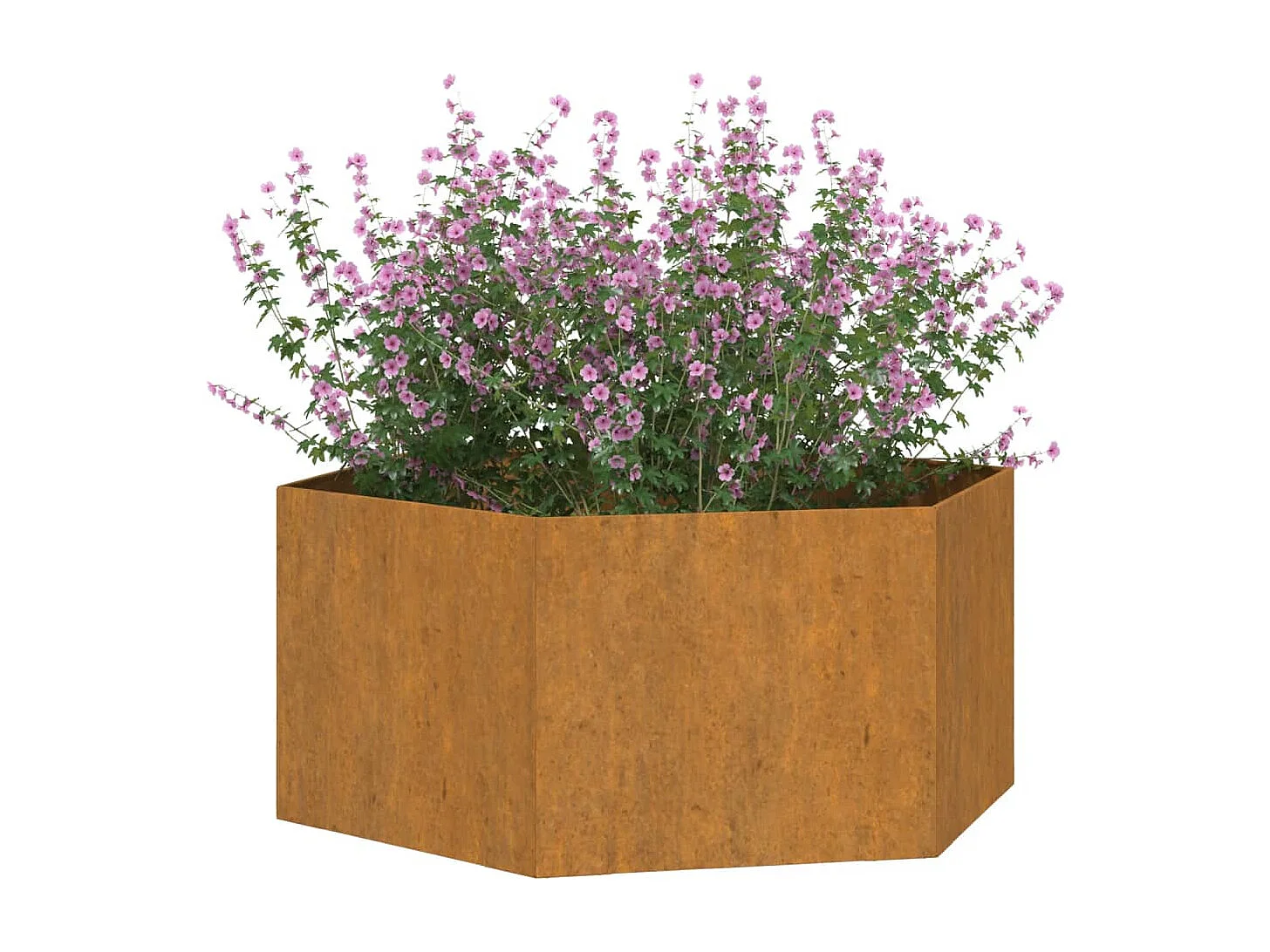 Vaso/floreira 90x90x45 cm aço corten cor enferrujado