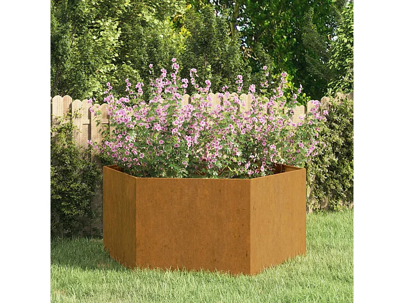 Jardinière Rouillé 90x90x45 cm Acier corten