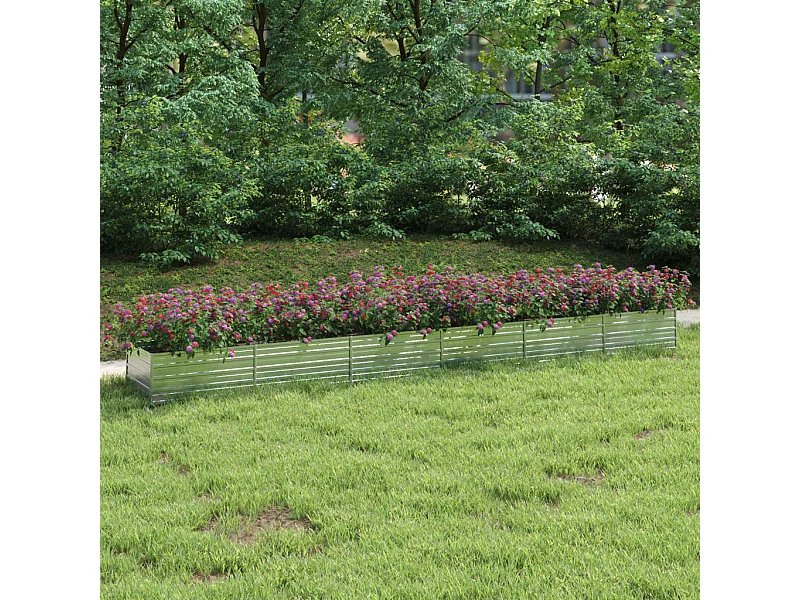 Lit surélevé de jardin 600x80x45 cm Acier galvanisé Argenté