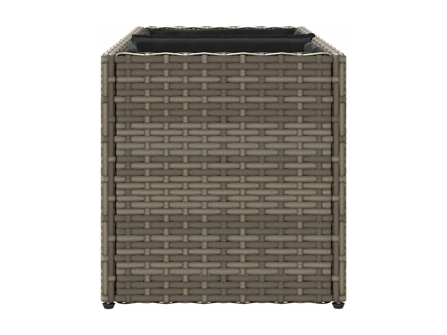 Jardinière avec 2 pots gris 72x30x32 cm résine tressée