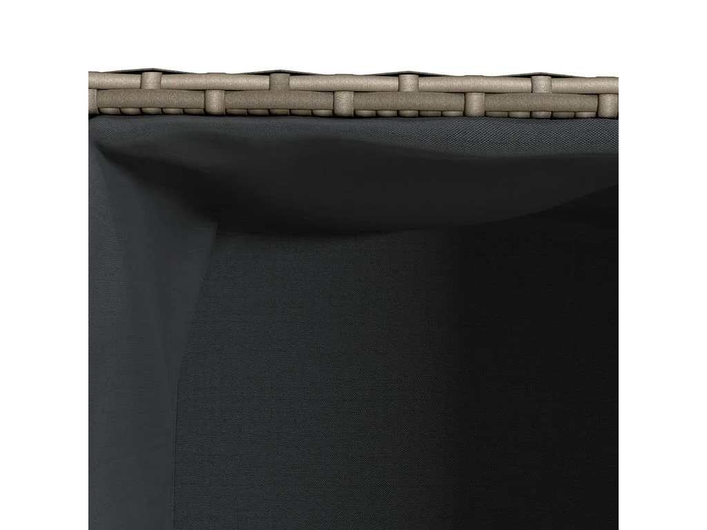 Jardinière avec 2 pots gris 72x30x32 cm résine tressée