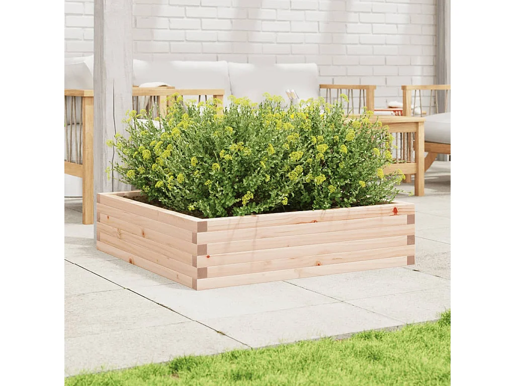 Vaso/floreira de jardim 90x90x23 cm madeira de pinho maciça