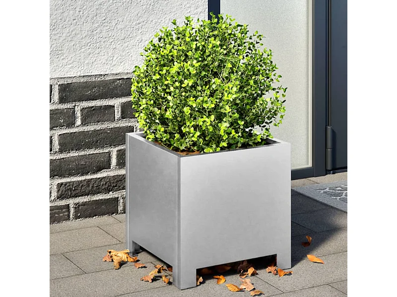 Fioriera da Giardino 30x30x30 cm Acciaio Zincato