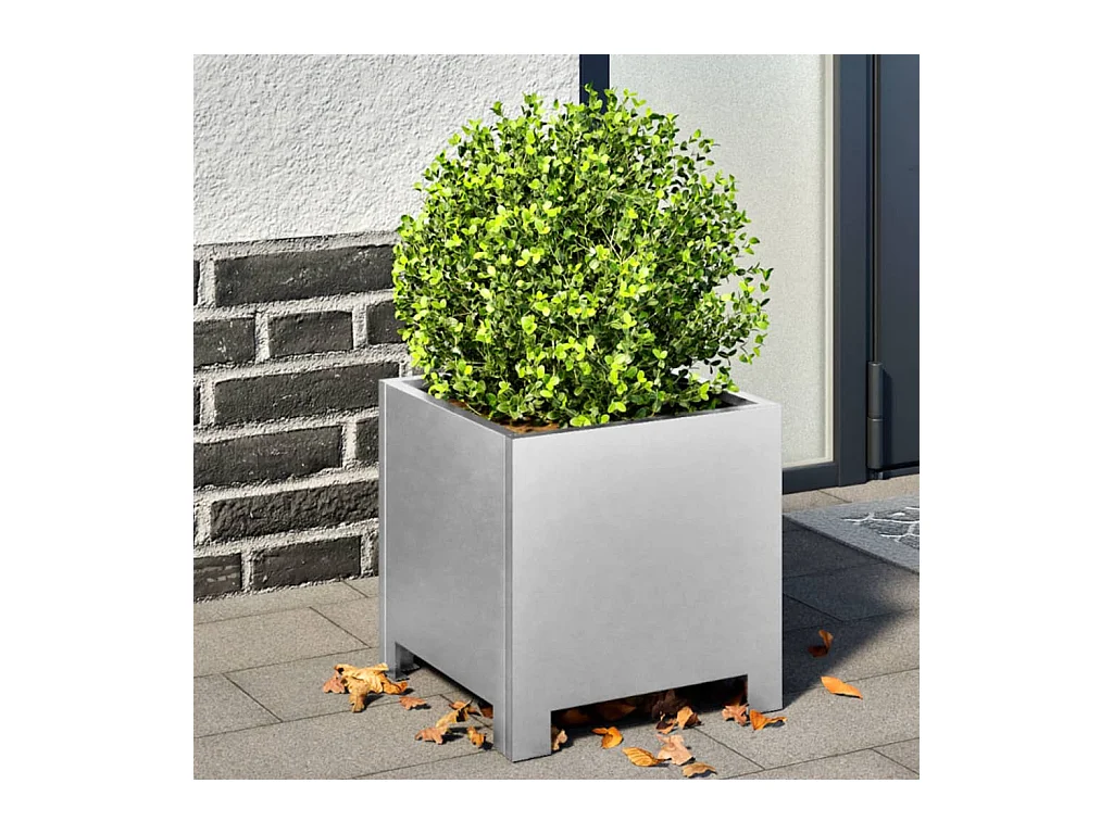 Fioriera da Giardino 30x30x30 cm Acciaio Zincato