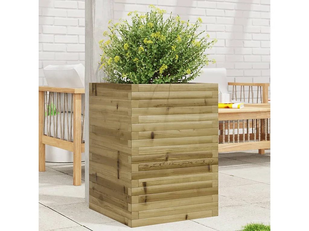 Fioriera da Giardino 50x50x68,5 cm in Legno di Pino Impregnato
