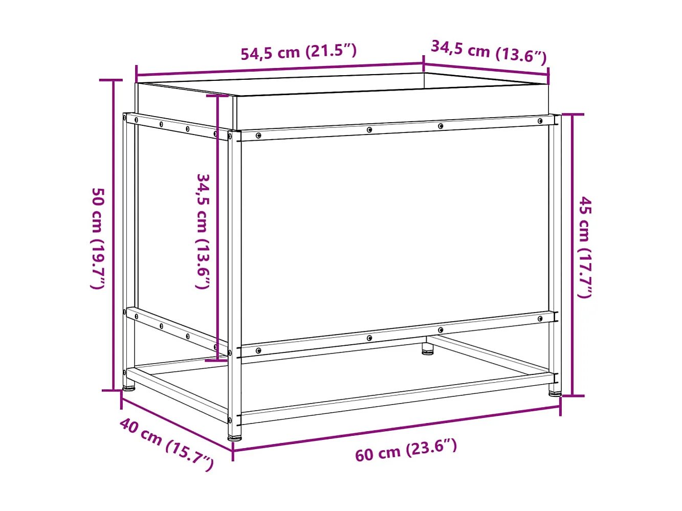Pflanzkübel 60x40x50 cm Massivholz Douglasie