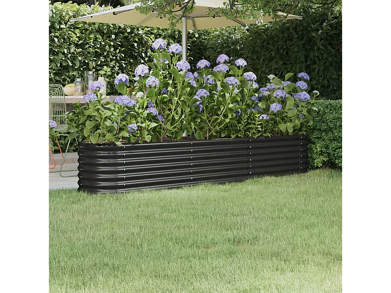 Letto da Giardino in Acciaio a Polvere 224x40x36 cm Antracite