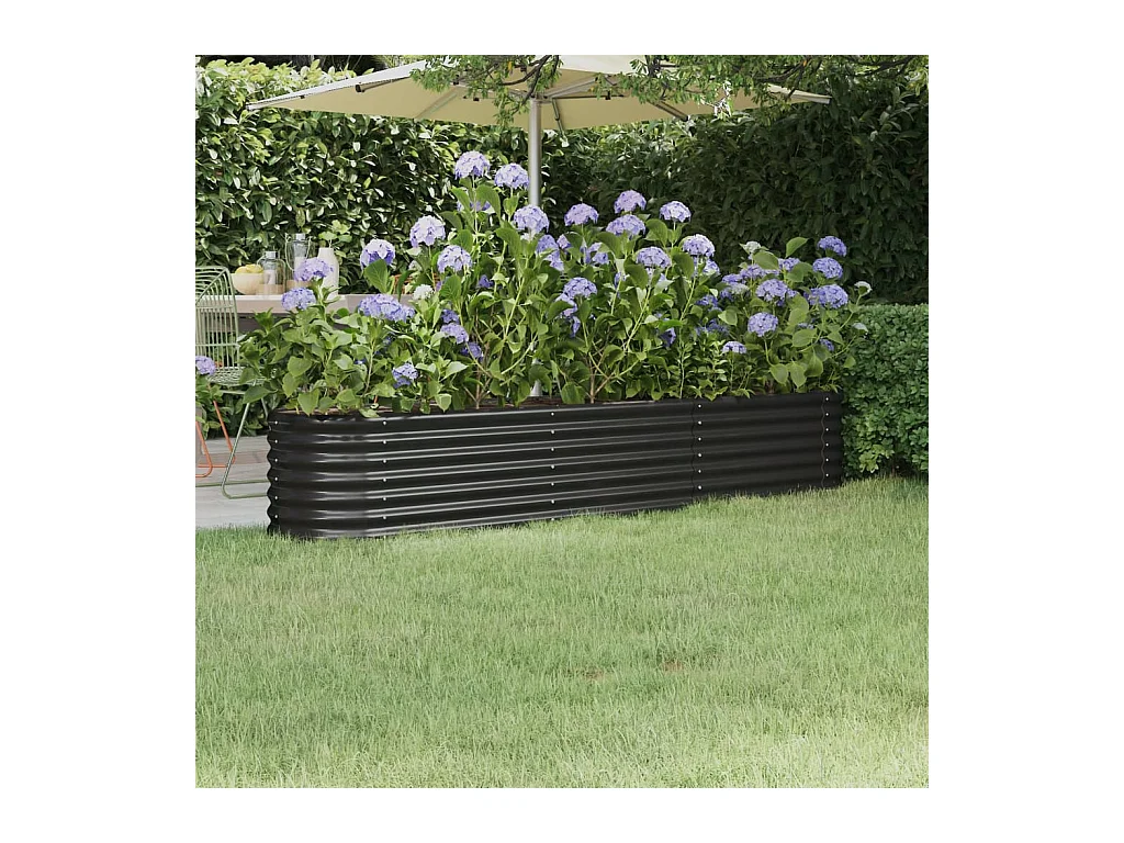 Letto da Giardino in Acciaio a Polvere 224x40x36 cm Antracite