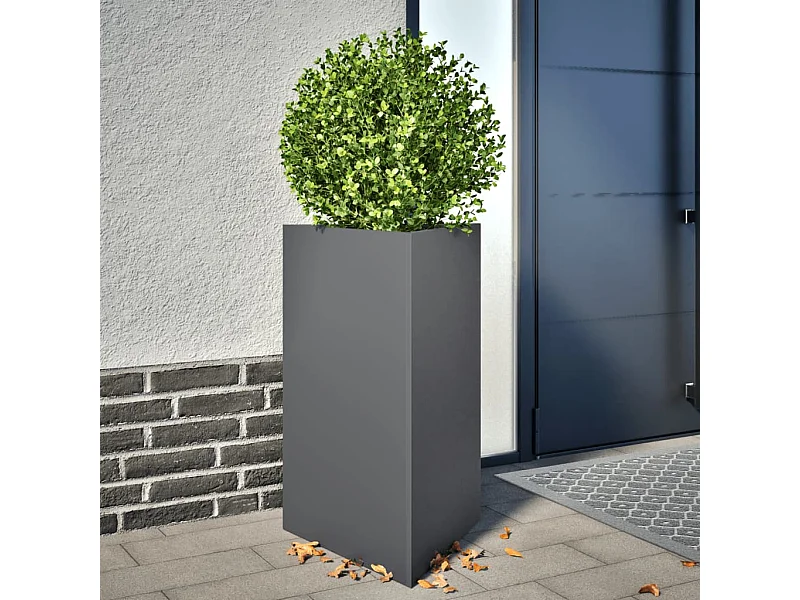 Jardinières 2 pcs anthracite triangulaire 50x43x75 cm acier