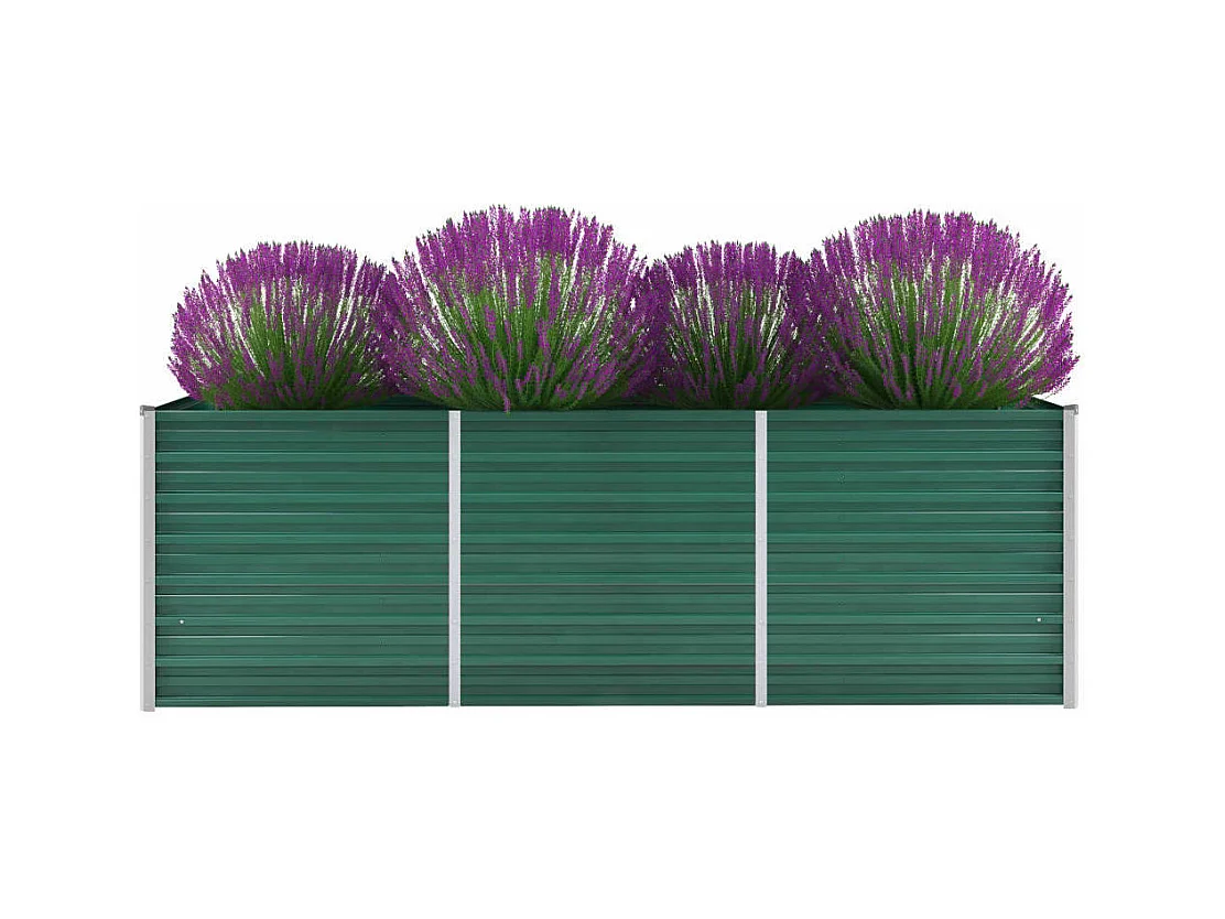 Letto Rialzato Giardino in Acciaio Zincato 240x80x77 cm Verde