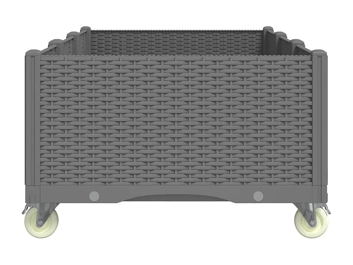 Fioriera da Giardino con Ruote Grigio Chiaro 150x80x54 cm in PP