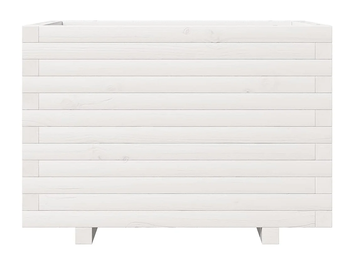 Fioriera da Giardino Bianca 70x40x49,5cm Legno Massello di Pino