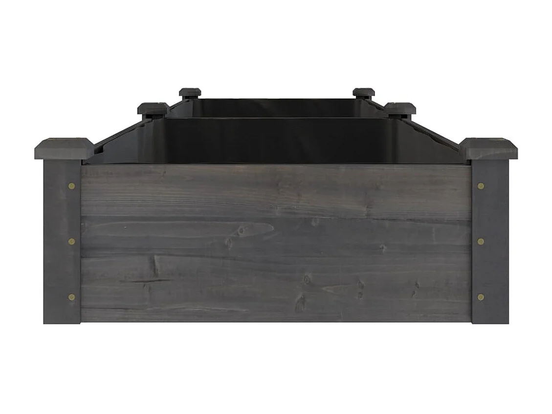 Canteiro elevado c/ forro 240x60x25 cm abeto maciço cinzento