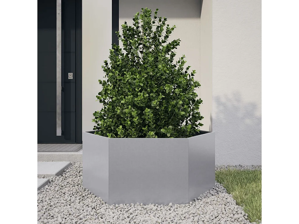 Jardinière hexagone 104x90x45 cm acier galvanisé