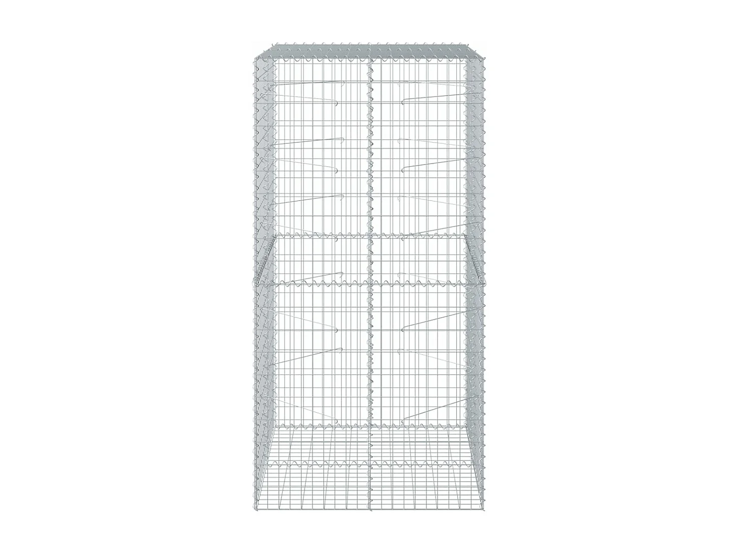 Cesto gabião com cobertura 100x100x200 cm ferro galvanizado