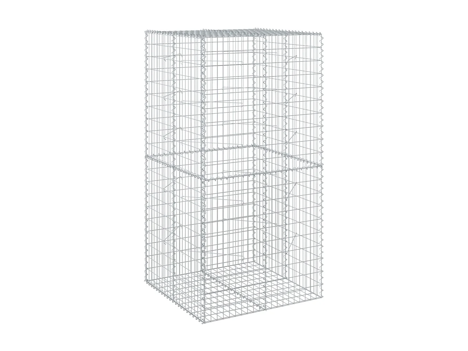 Cesto gabião com cobertura 100x100x200 cm ferro galvanizado