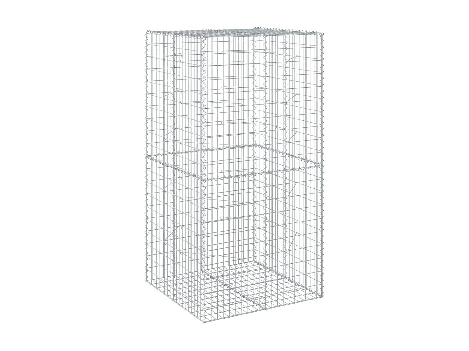 Cesto gabião com cobertura 100x100x200 cm ferro galvanizado