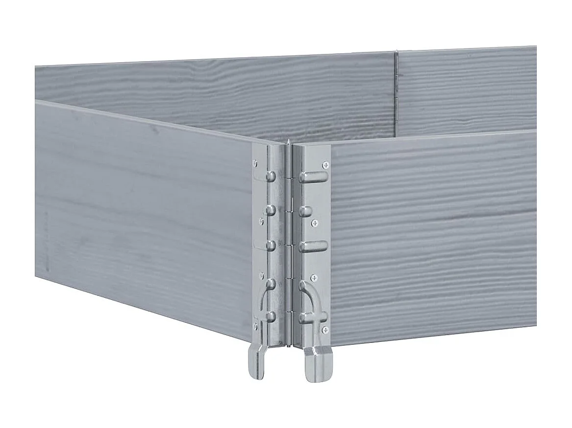 Jardinière gris 150x100 cm bois de pin massif