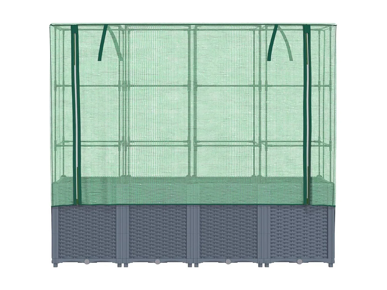 Jardinière surélevée avec housse aspect rotin 160x40x153 cm