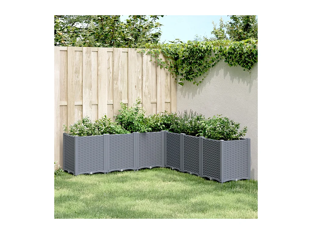 Fioriera da Giardino Grigio Blu 160x160x53 cm in PP