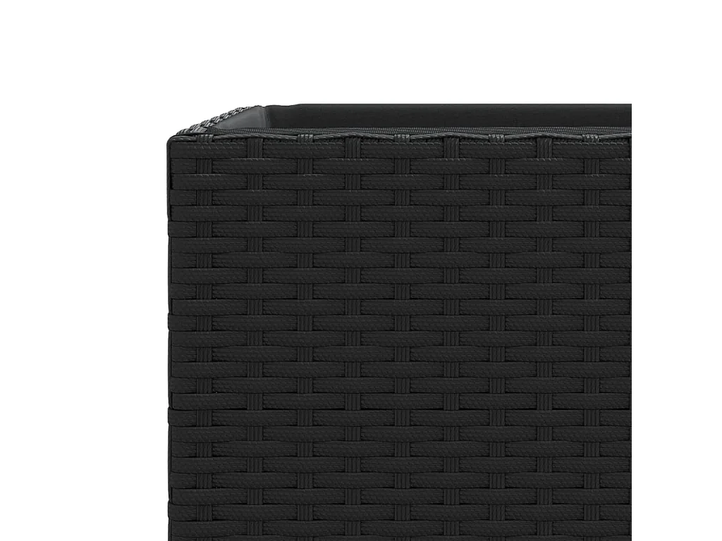 Pflanzkübel 2 Stk. Schwarz 30x30x60 cm Poly Rattan