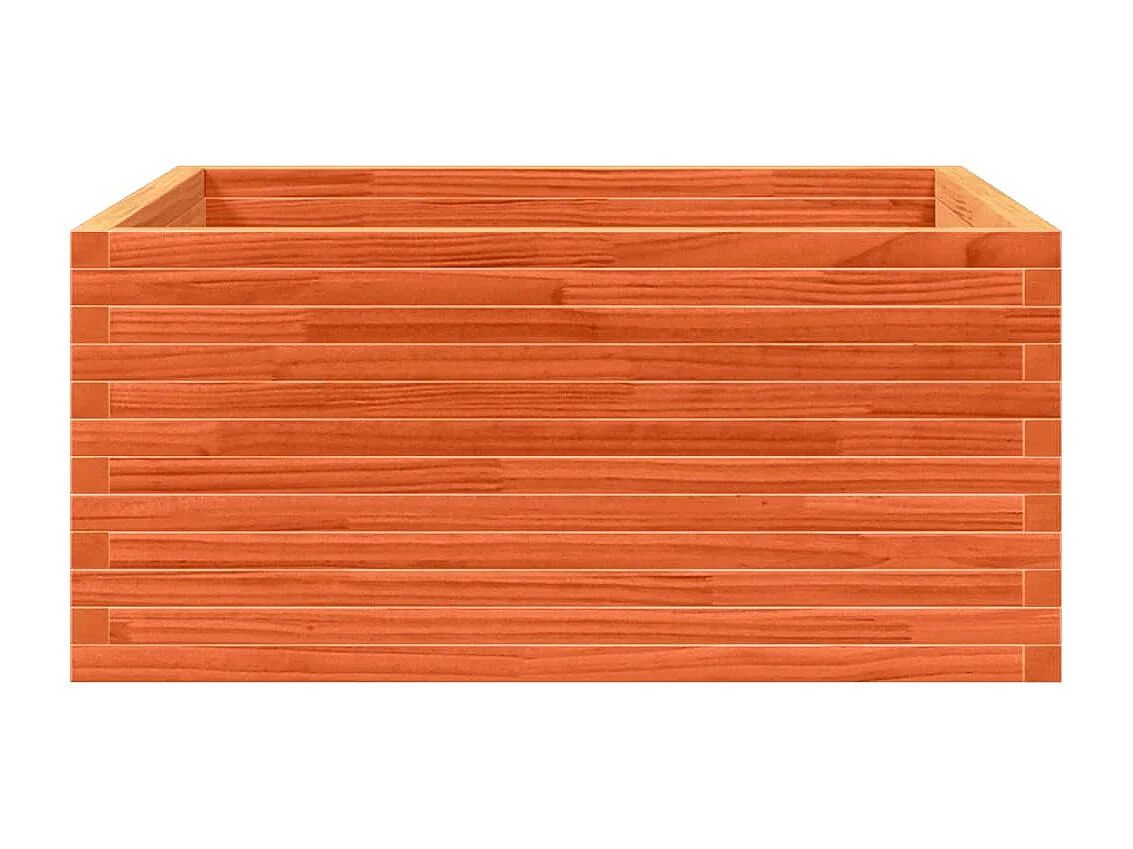 Vaso/floreira jardim 100x100x46 cm pinho maciço castanho mel