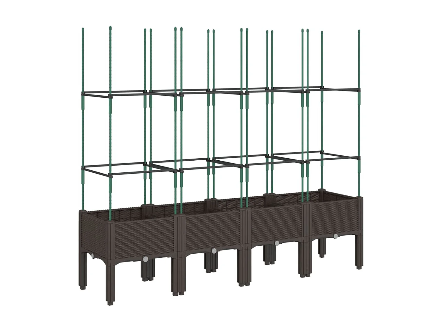 Vaso/floreira de jardim c/ treliça 160x40x142,5cm PP castanho