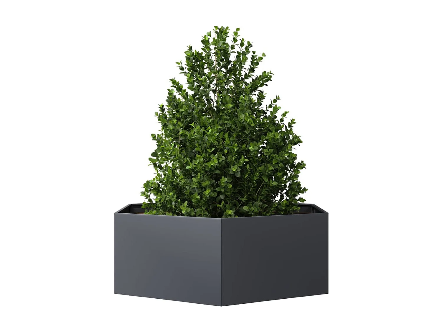 Jardinière anthracite hexagone 138x120x45 cm acier