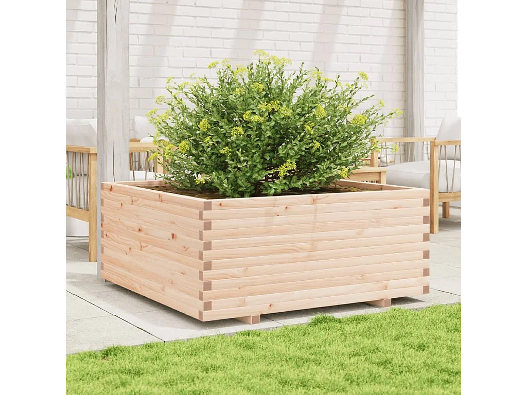 Jardinière 110x110x49,5 cm bois de pin massif