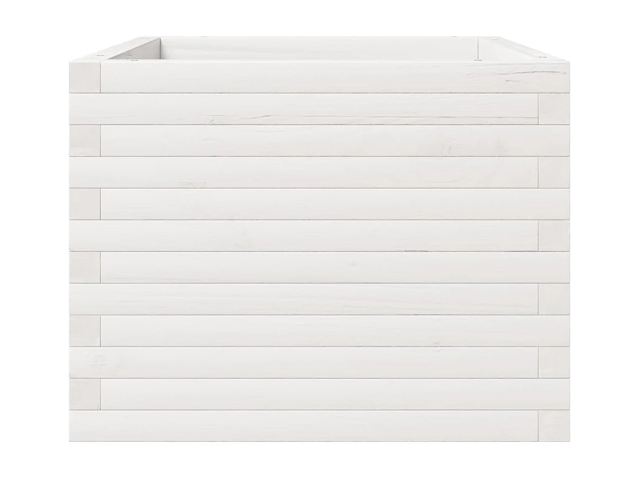 Jardinière blanc 60x60x49,5 cm bois de pin massif