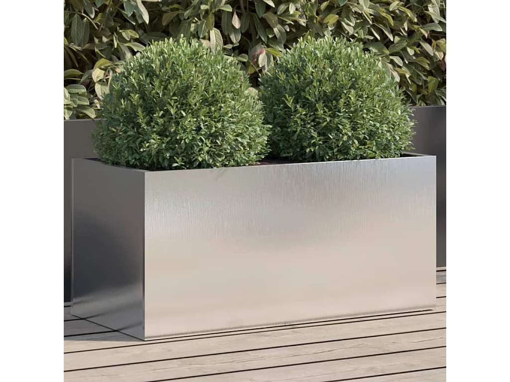 Fioriera Argento 62x30x29 cm in Acciaio Inox