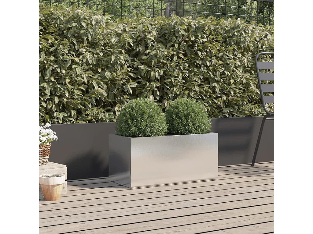 Fioriera Argento 62x30x29 cm in Acciaio Inox