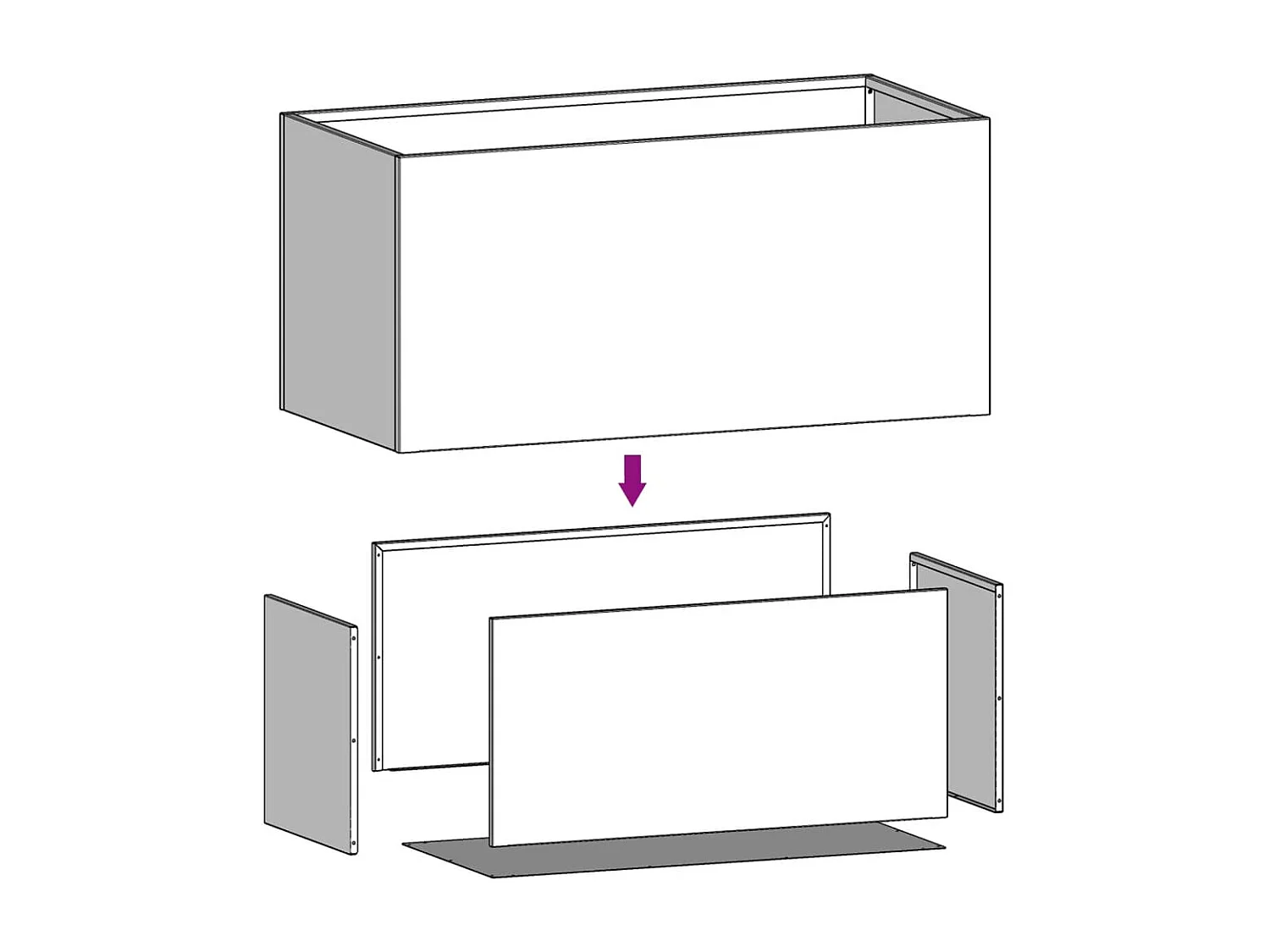 Fioriera Argento 62x30x29 cm in Acciaio Inox